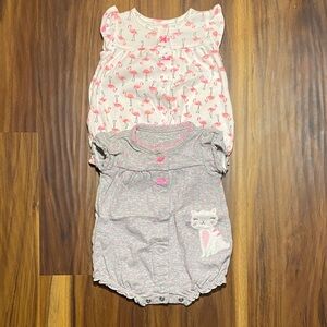 Carter's Pink and Gray Bodysuits